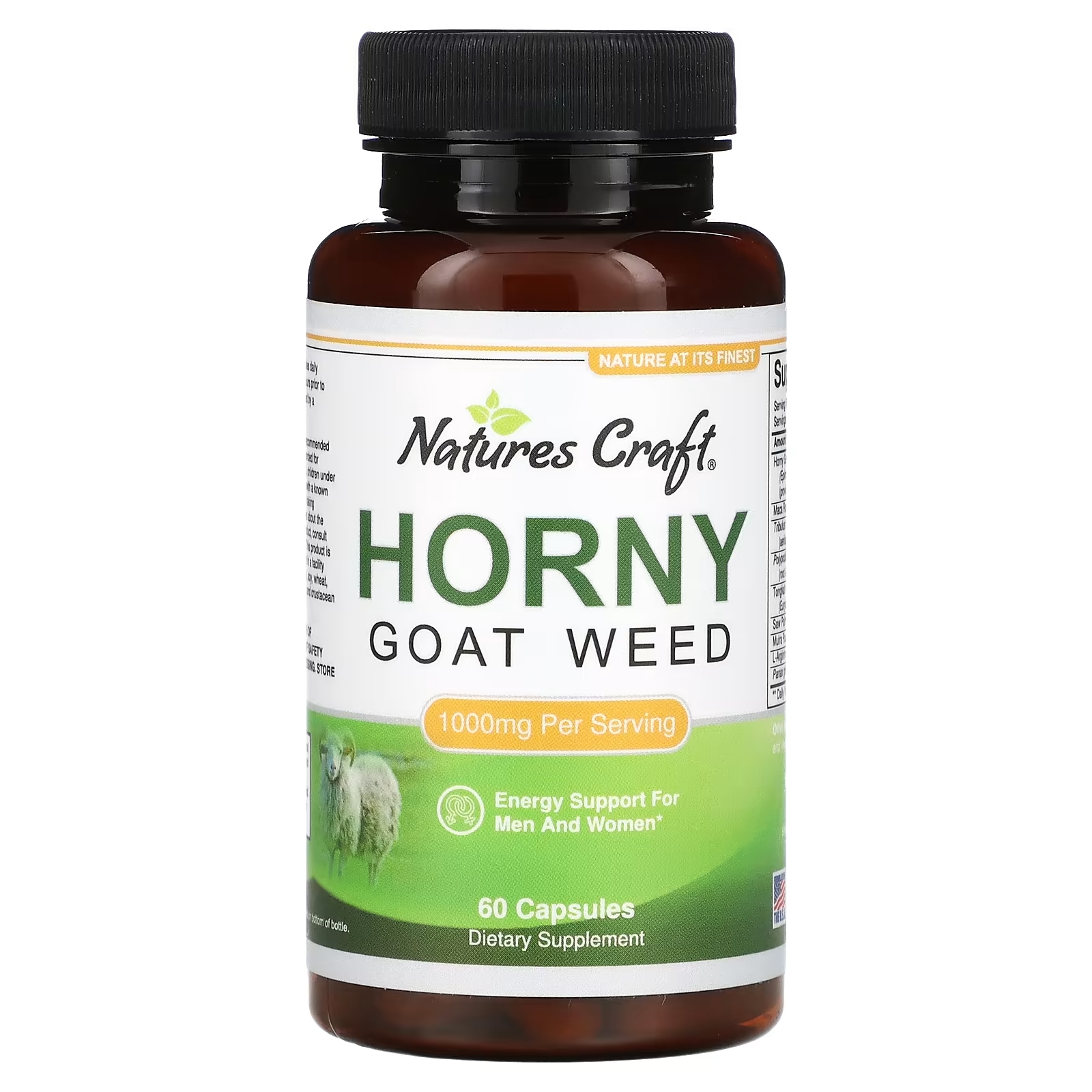 Пищевая добавка Natures Craft Horny Goat Weed, 60 капсул swanson комплекс horny goat weed с трибулусом и макой 120 капсул