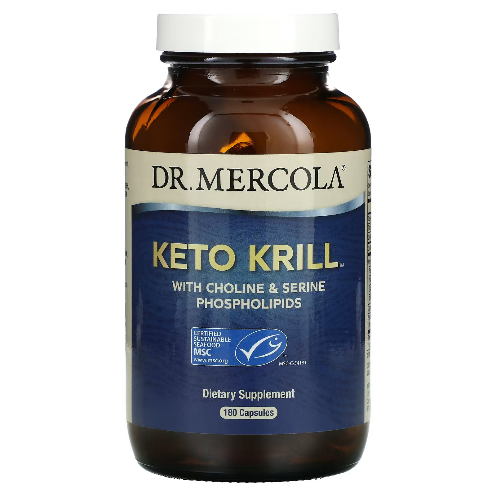 Dr. Mercola, кето-криль с фосфолипидами холина и серина, 180 капсул dr mercola keto krill криль с фосфолипидами холина и серина 60 капсул