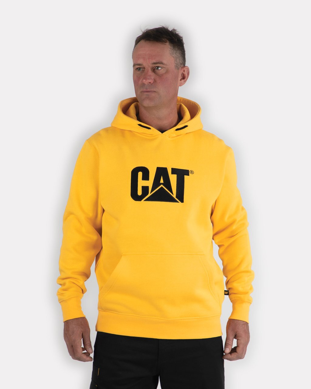 

Мужская толстовка с капюшоном CAT, желтый/черный