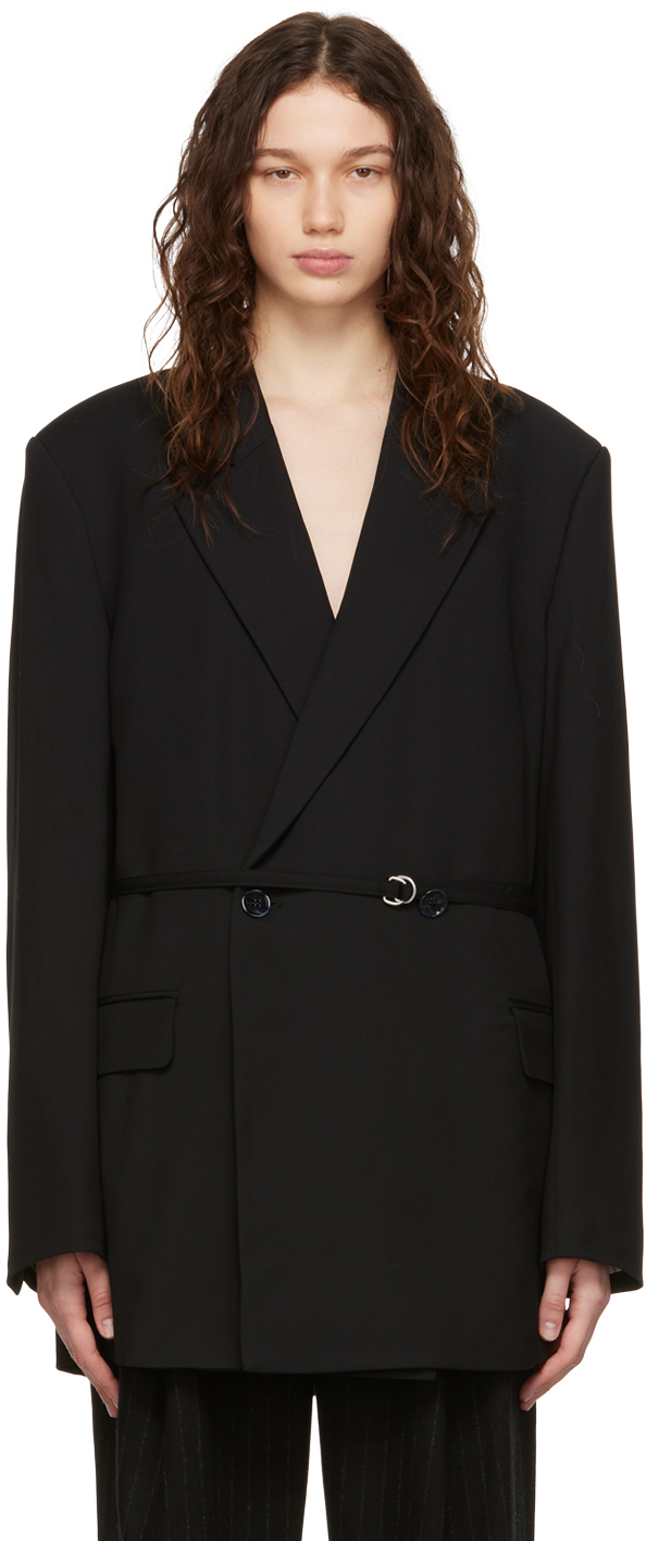 

Черный пиджак с поясом Acne Studios