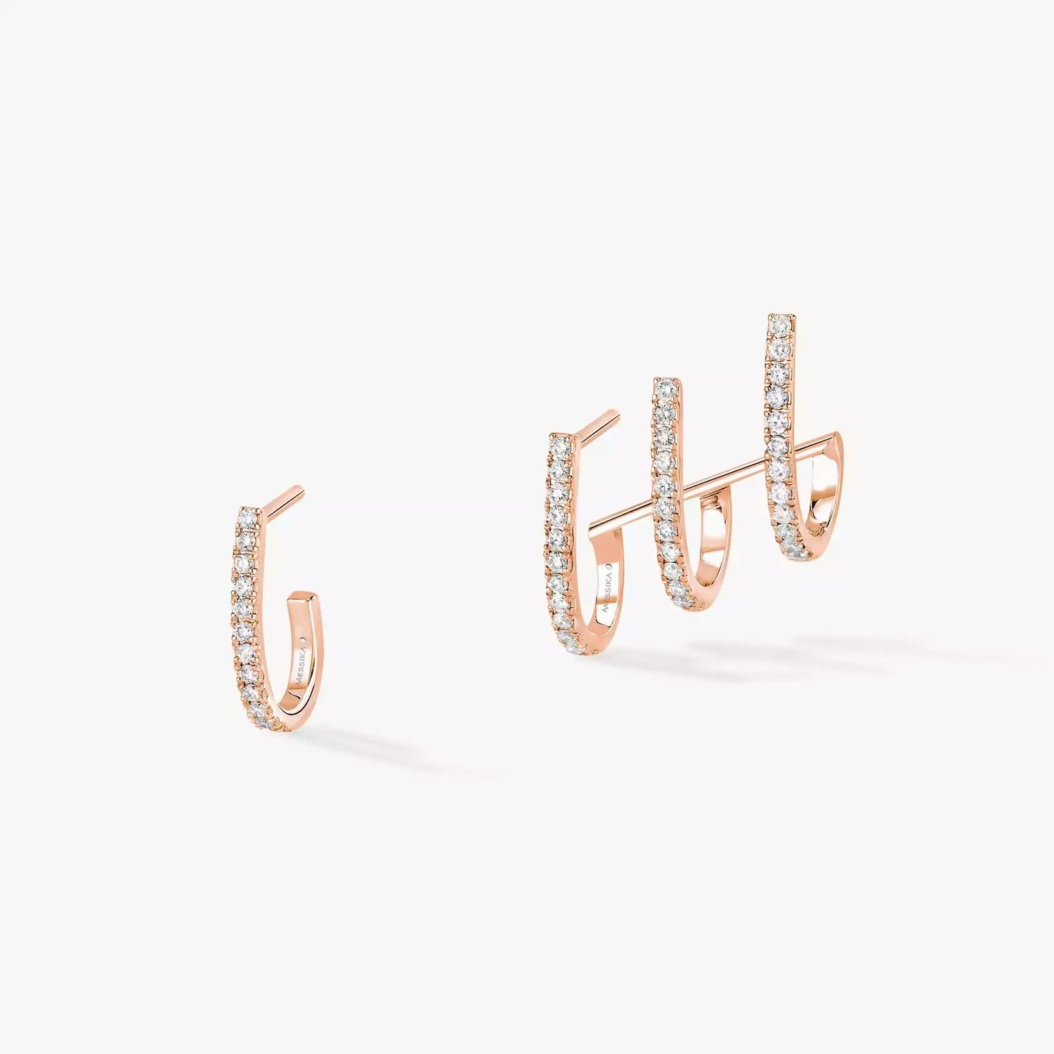 

Серьги Messika Multi-créoles Gatsby, розовое золото/бриллиант
