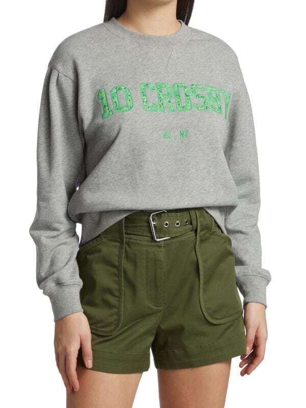 

Толстовка Derek Lam 10 Crosby Ayla с вышивкой, серый