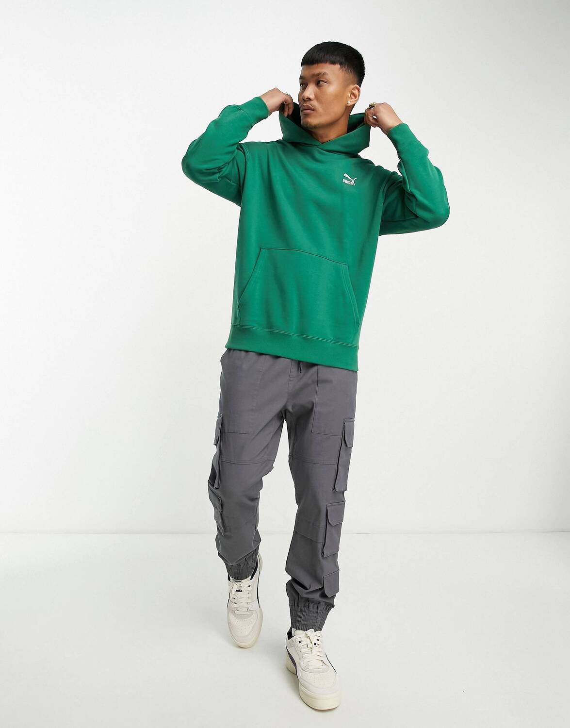 

Худи зеленого цвета с логотипом Puma classics, Зеленый