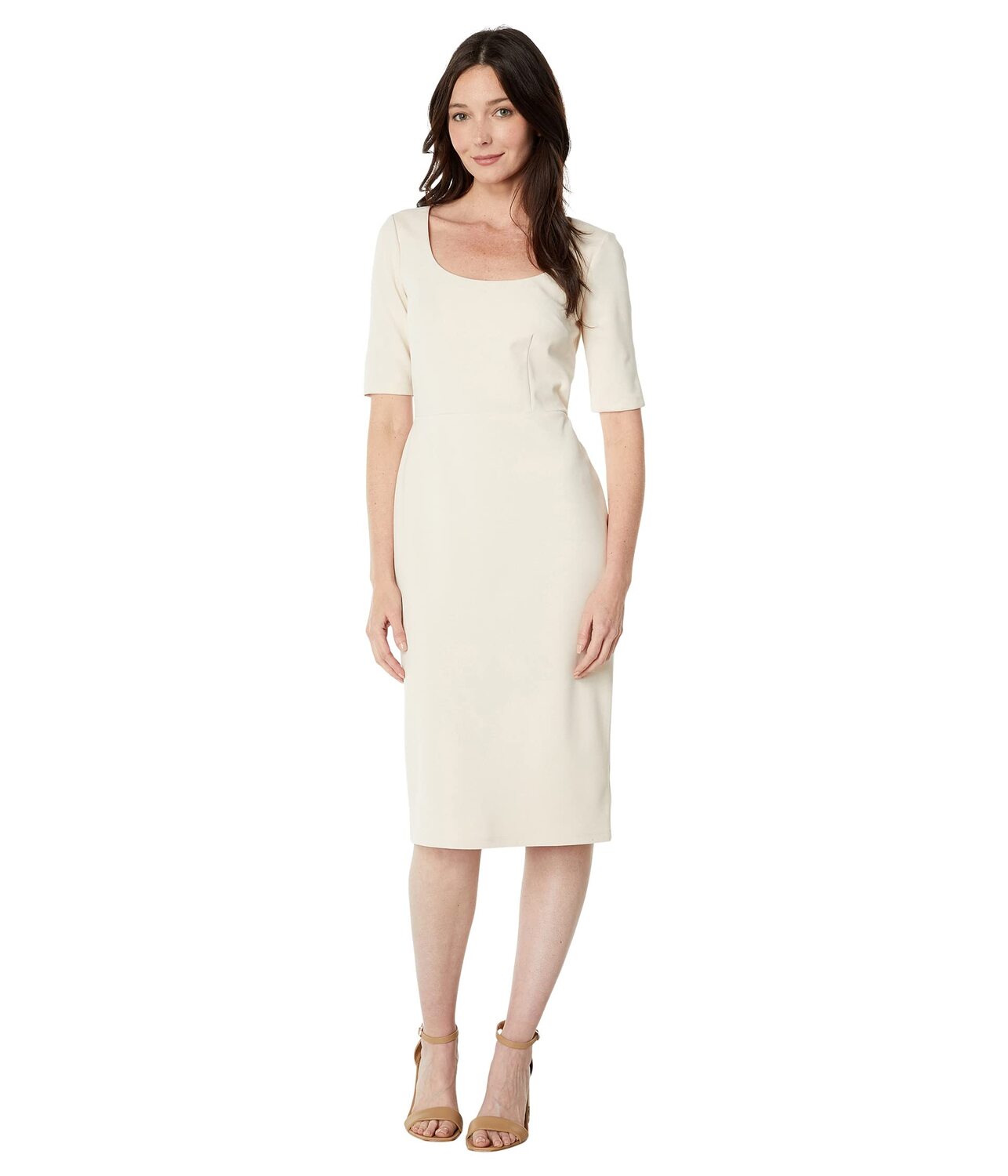 

Платье Maggy London, 3/4 Sleeve Scoop Neck Dress with Belt