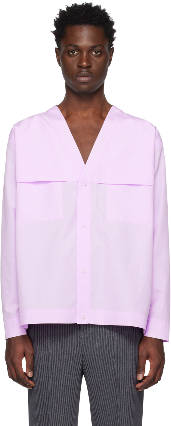 

Фиолетовая светлая рубашка Homme Plissé Issey Miyake