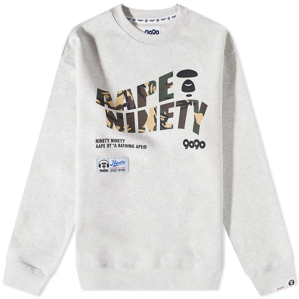 

Толстовка AAPE x 9090 Logo Crew Sweat, Серый