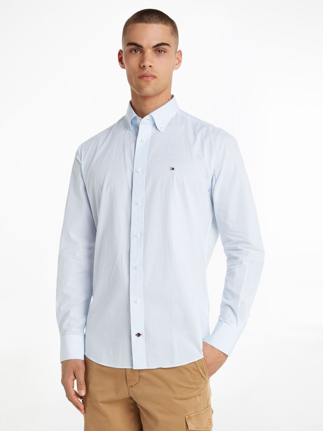 

Рубашка в полоску Tommy Hilfiger Essential, синий/белый