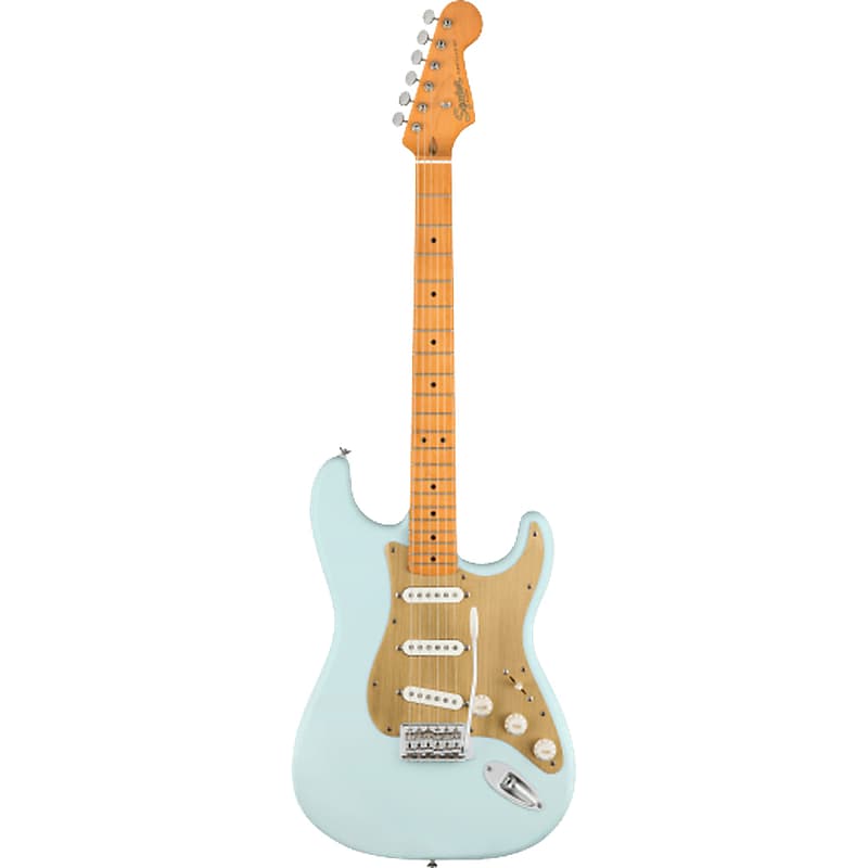 Fender Squier 40th Anniversary Stratocaster Vintage Edition — Satin Sonic Blue Fender Squier 40th Anniversary Stratocaster Edition - памятный stratocaster к 75 летию fender 75th anniversary commemorative stratocaster