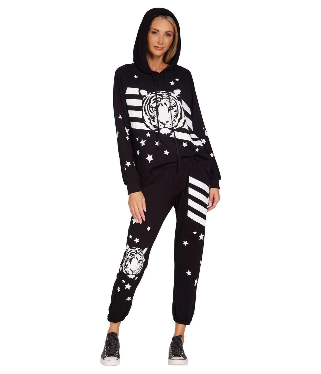 

Худи Lauren Moshi, Danae Tiger Stars & Stripes Drawstring Hoodie