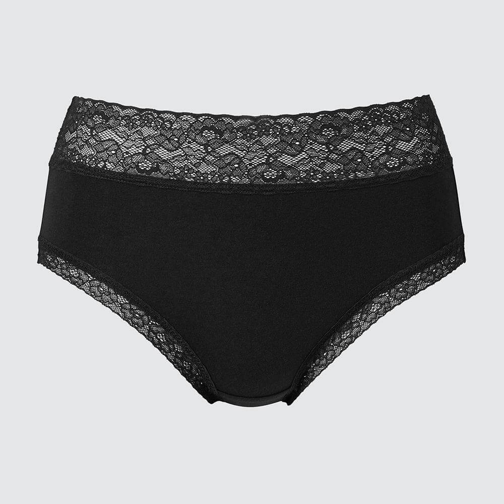 

Трусы с кружевом Uniqlo High Waist Triangle, черный