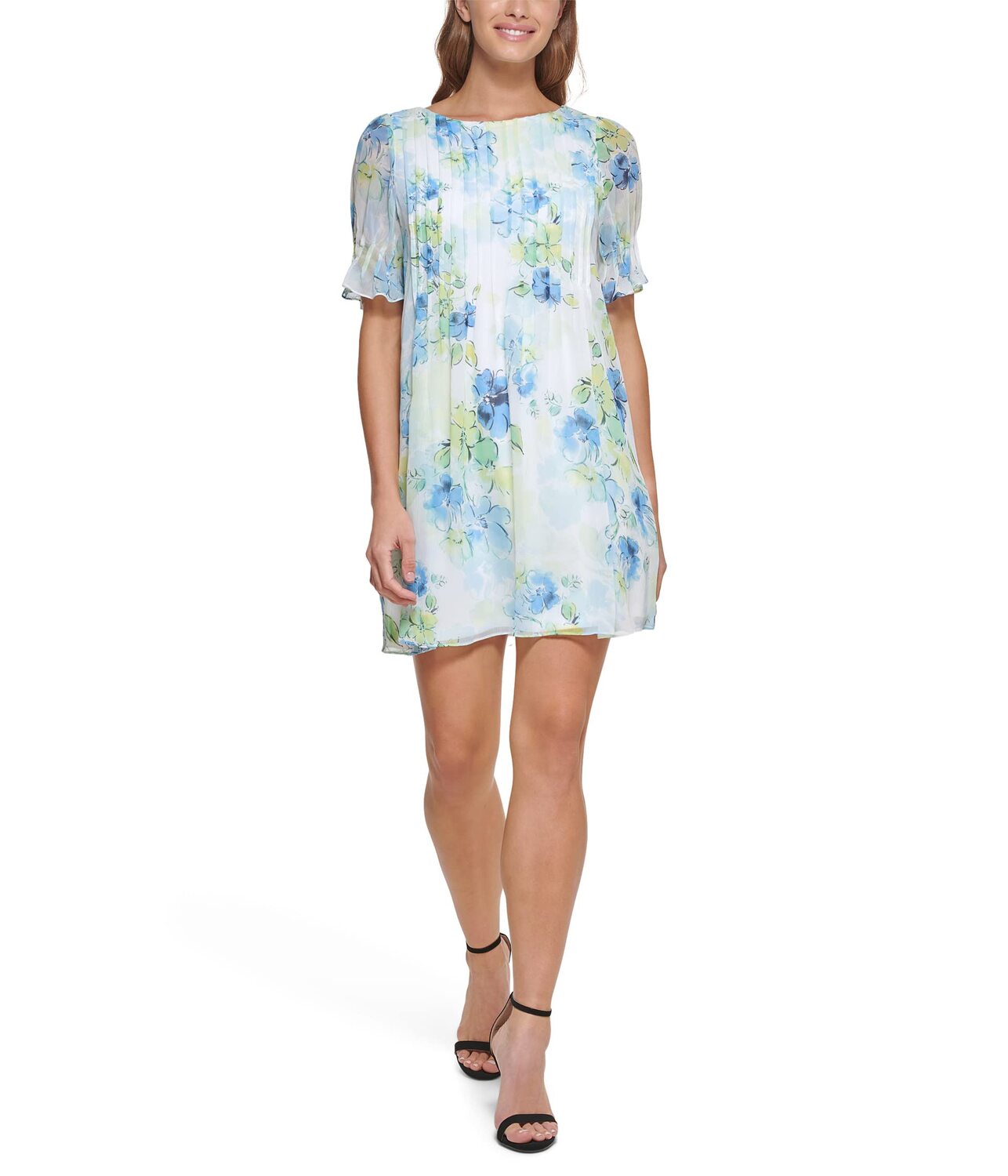 

Платье DKNY, Pin Tucked Flutter Sleeve Dress