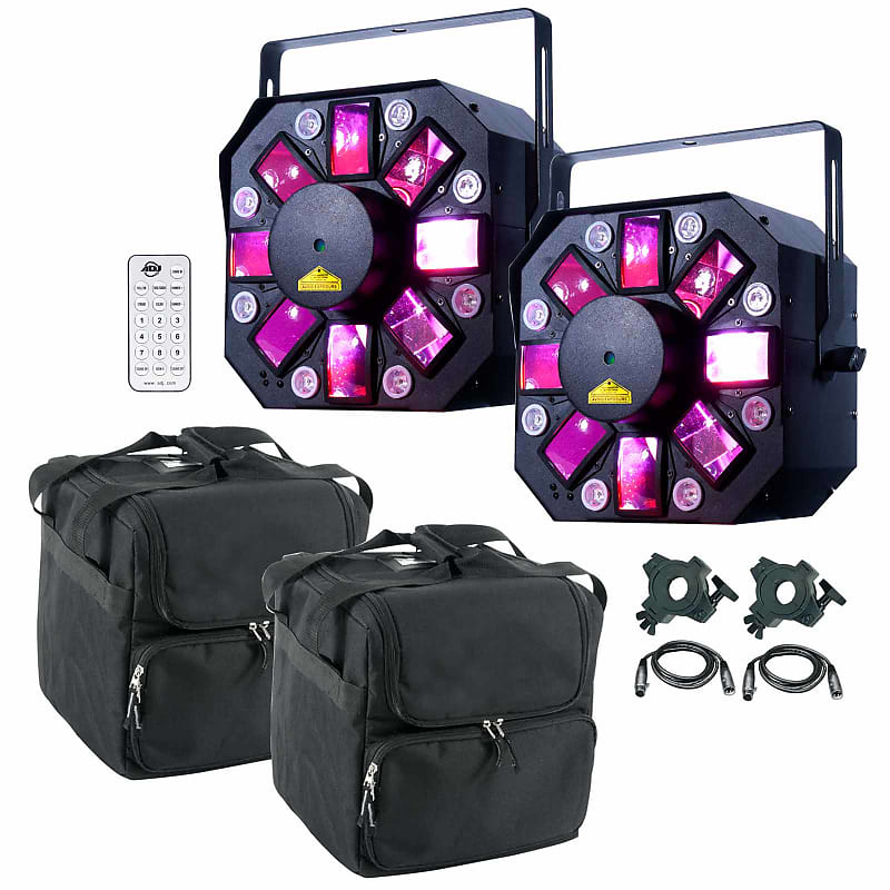 2 American DJ Stinger II 3-FX-IN-1 Moonflower Laser UV Light Light + Case 2 American DJ Stinger II 3-FX-IN-1 Moonflower Laser UV Effect Light + Case 12w small airship 64leds rgbw voice control moonflower stage effect light holdlamp for dj party wedding events club disco