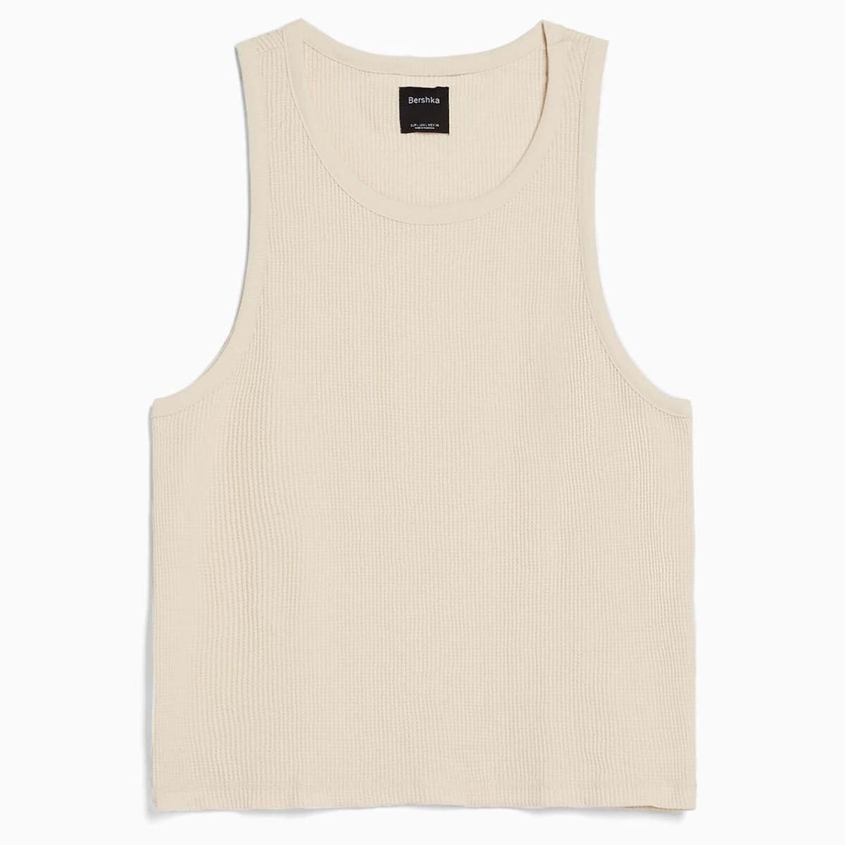 

Майка Bershka Worker-style Fit Sleeveless, светло-бежевый
