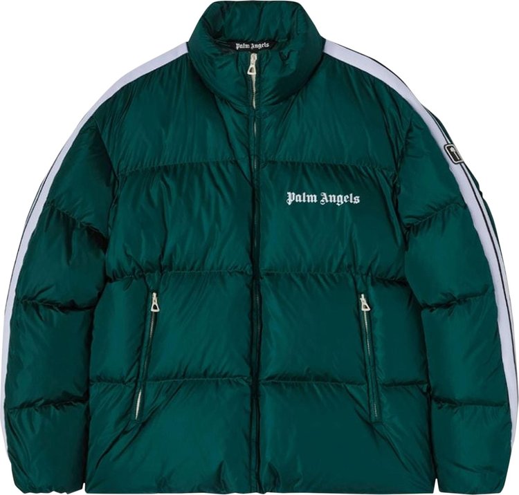 Куртка Palm Angels Classic Track Down Jacket 'Green/White', зеленый - фото