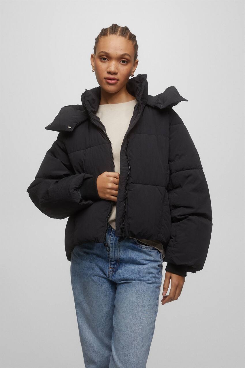 

Пуховик Pull&Bear, черный