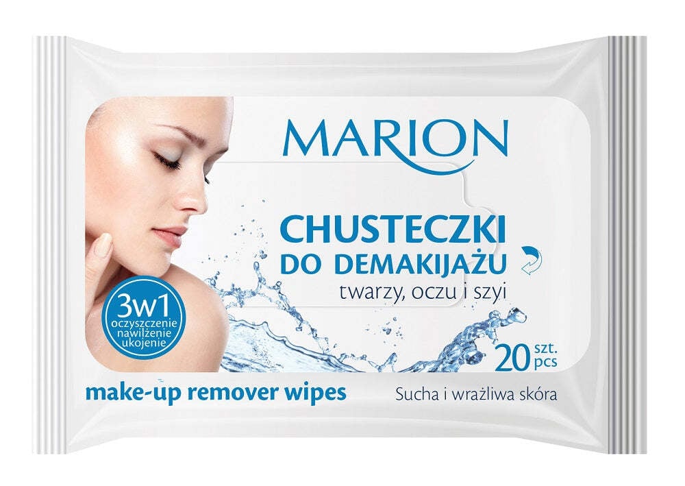 

Marion Make-up Remover Wipes Салфетки для снятия макияжа с лица, глаз и шеи - для сухой и чувствительной кожи 20шт.