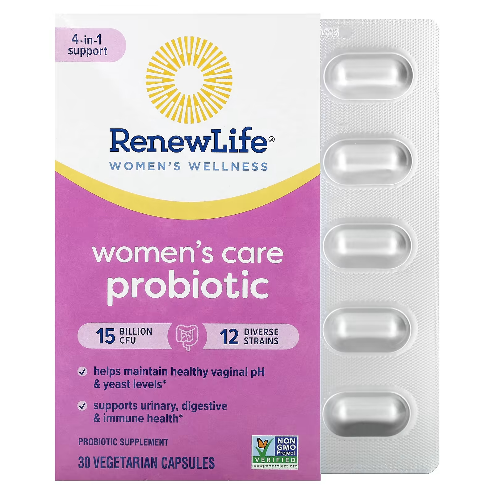 Пробиотик для женщин Renew Life 15 млрд КОЕ, 30 вегетарианских капсул пробиотик для женщин jarrow formulas 5 млрд кое 30 капсул