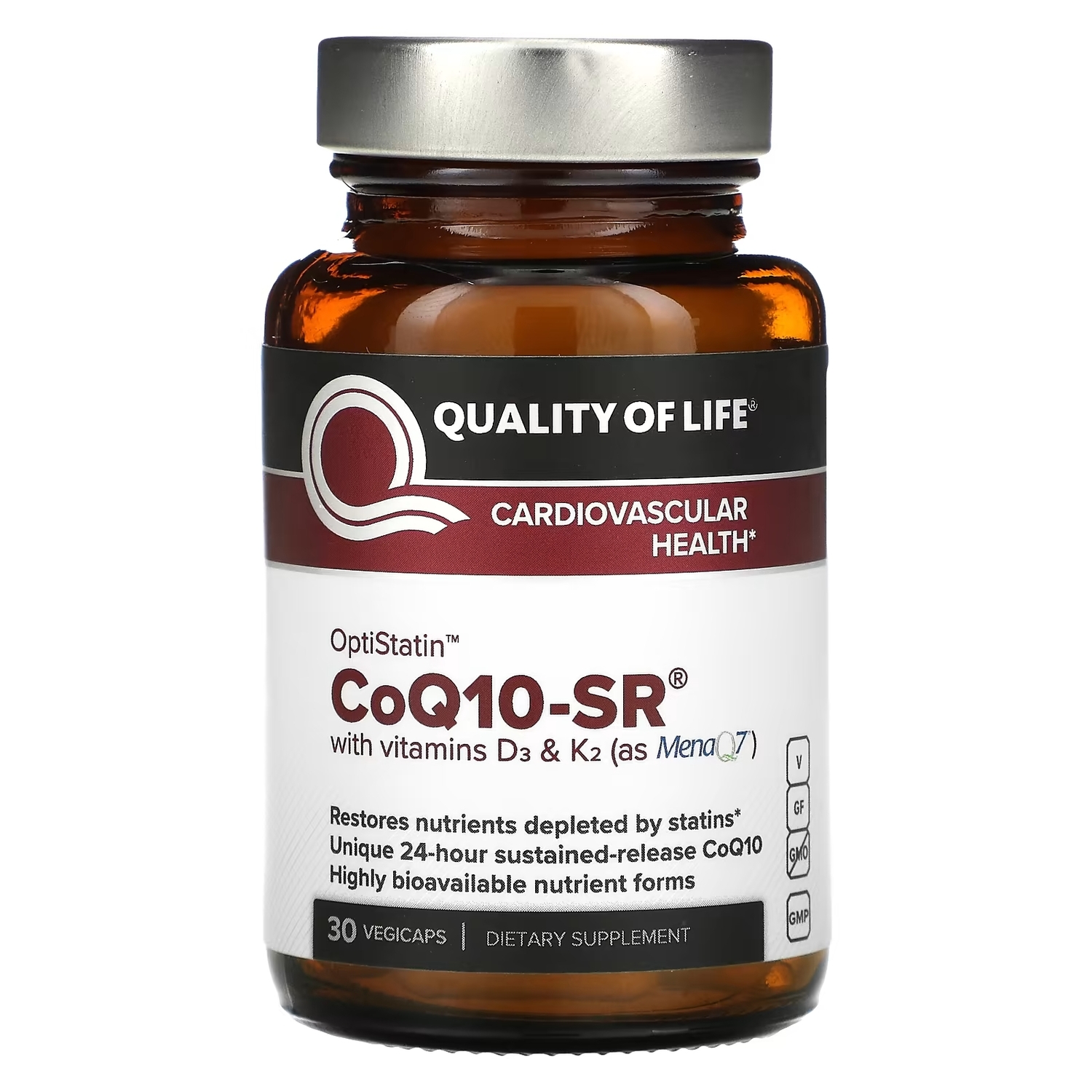 

Пищевая Добавка Quality of Life Labs CoQ10-SR, 30 капсул