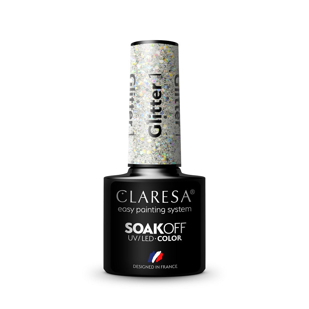 

Claresa Гибридный лак Soak Off UV/LED Glitter 1 5г