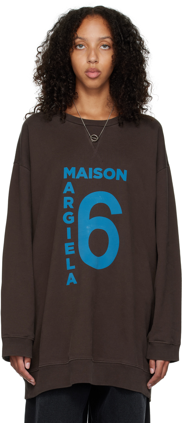 

Коричневая толстовка оверсайз MM6 Maison Margiela