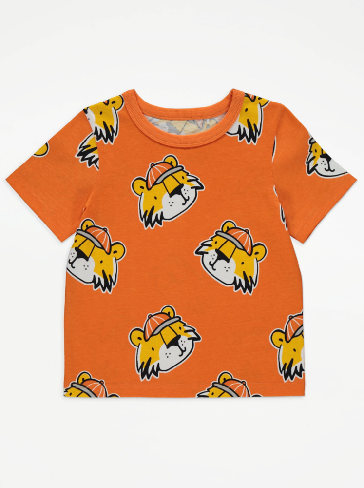 

Оранжевая футболка с круглым вырезом Tiger George., оранжевый