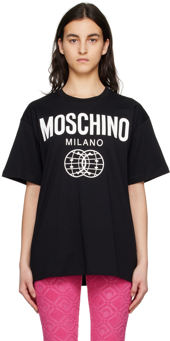 

Черная футболка с принтом Moschino, Черный