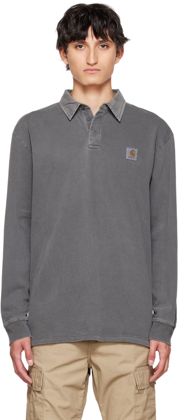 

Серая хлопковая футболка-поло Carhartt Work In Progress, Серый