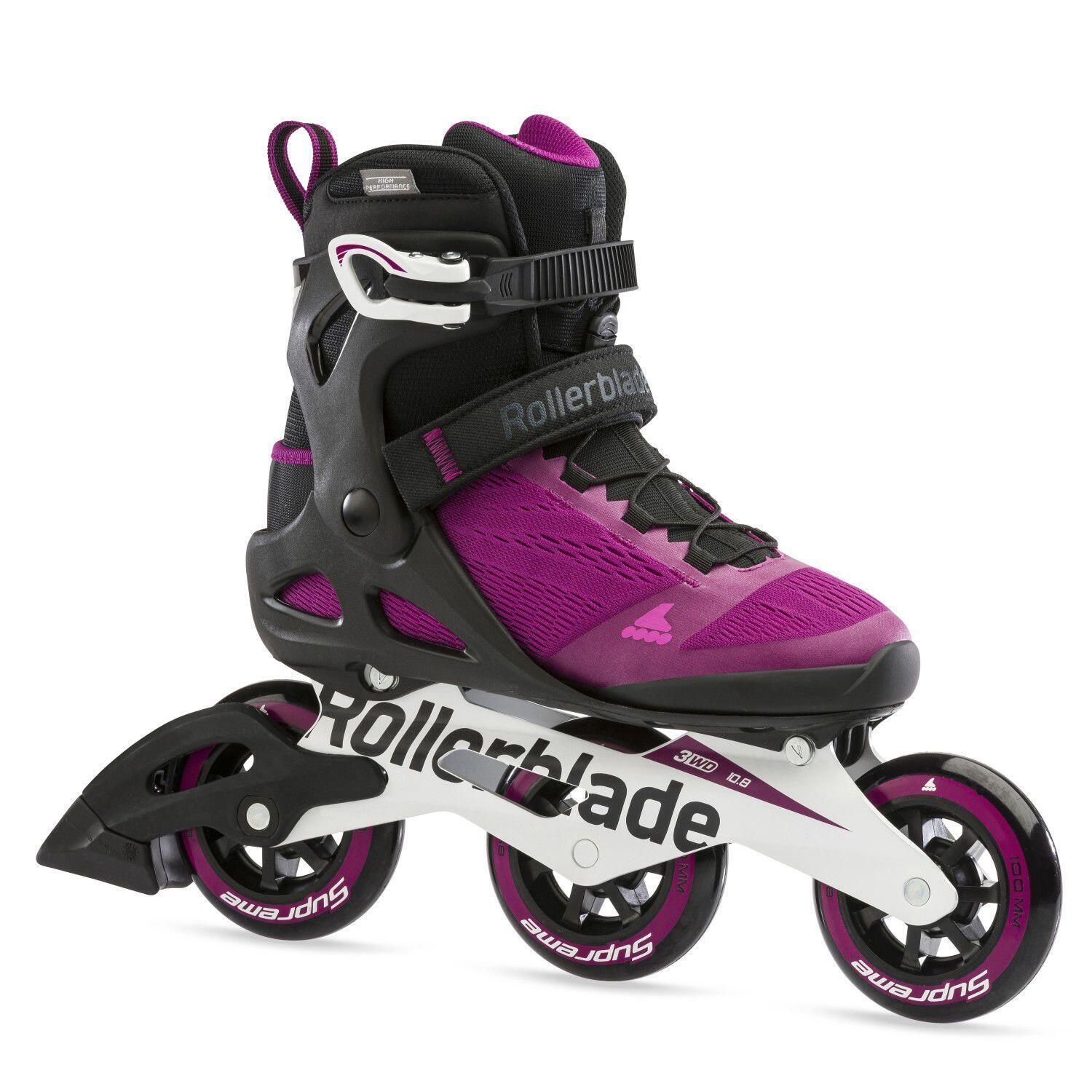 Роликовые коньки Macroblade 100 3WD женские ROLLERBLADE,  фиолетовый/фиолетовый/черный – заказать с доставкой из-за рубежа через  онлайн-сервис «CDEK.Shopping»