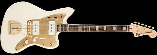 

Squire 40th Anniversary Jazzmaster, Gold Edition, лавровый гриф, золотая анодированная накладка, олимпийский белый Squier SQ 40 JZMSTR LRL GHW GPG OWT