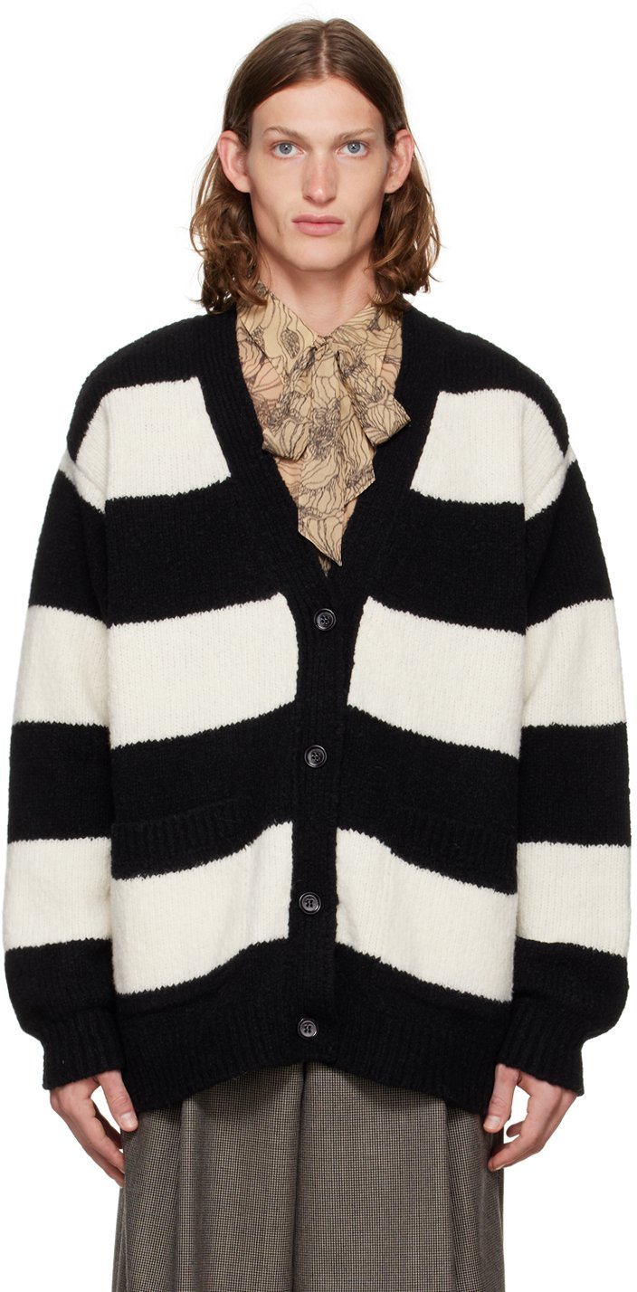 

Черно-белый кардиган в полоску Dries Van Noten