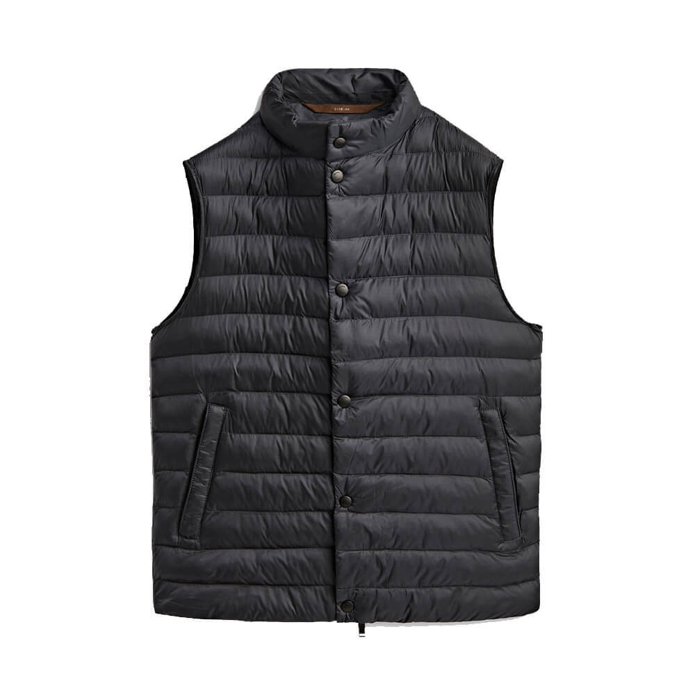 

Жилет Massimo Dutti Lightweight Down Quilted Vest, тёмно-синий