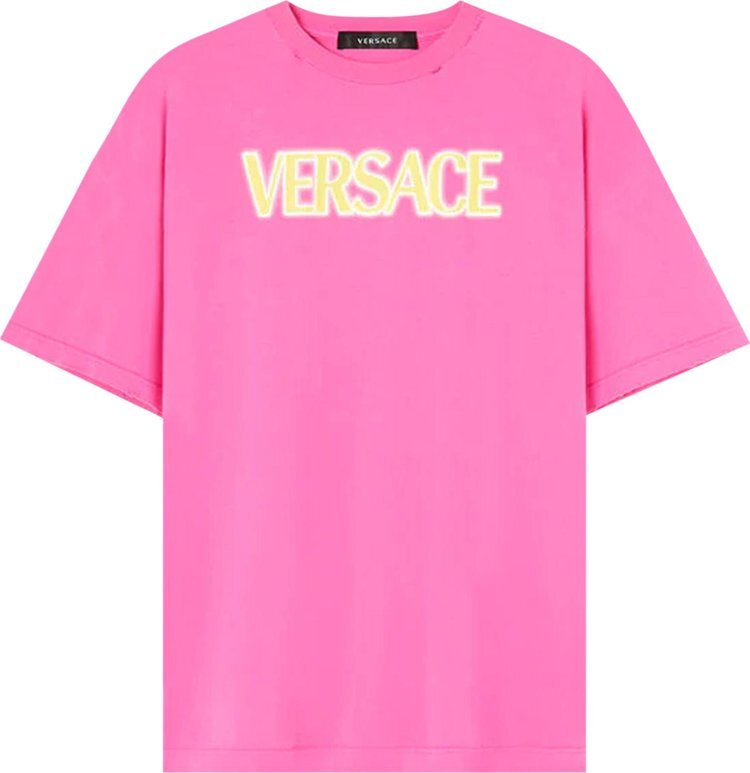 

Футболка Versace Logo Print T-Shirt Fuchsia/Yellow, розовый