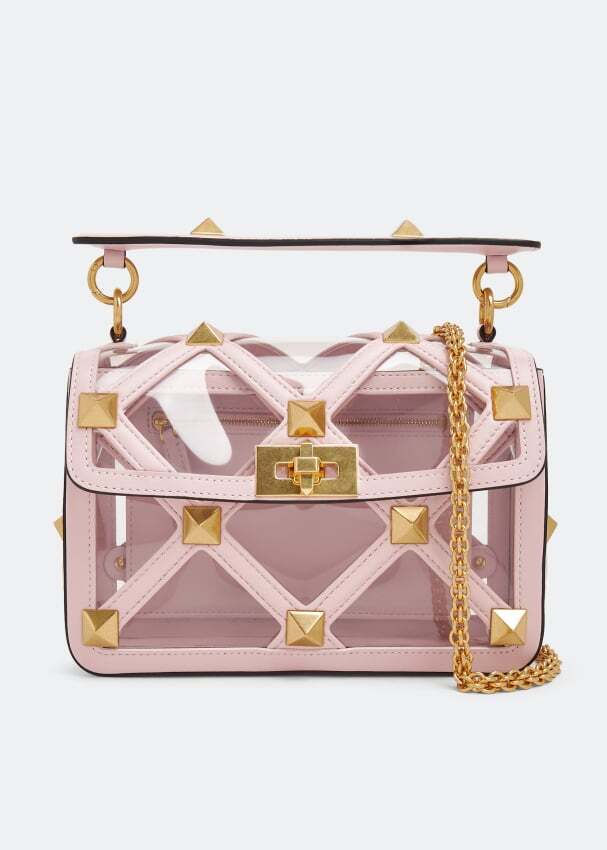 

Сумка VALENTINO GARAVANI Roman Stud medium shoulder bag, розовый