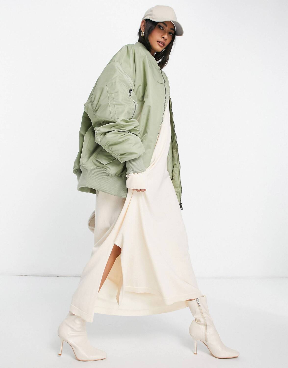

Бомбер цвета хаки ASOS EDITION