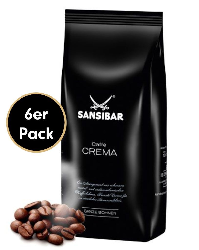 

Экономный пакет кофе CAFFÈ CREMA из Занзибара, 6 зерен по 1000 г. Sansibar