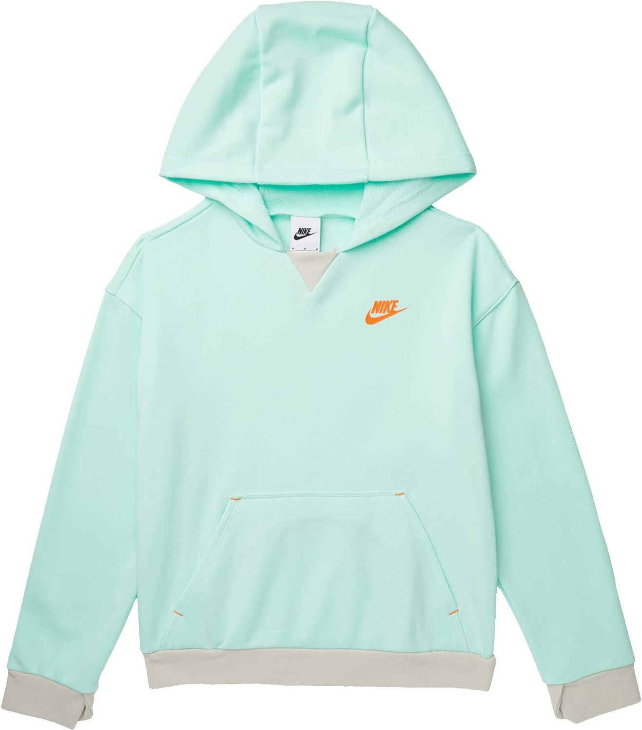 

Худи Nike NSW Pack Fleece Hoodie, цвет Mint Foam/Light Bone/Total Orange
