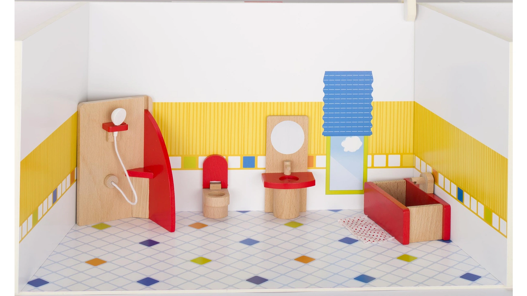 Goki Кукольная мебель для ванной комнаты, базовая модель набор текстиля для бежевых домиков серии вдохновение