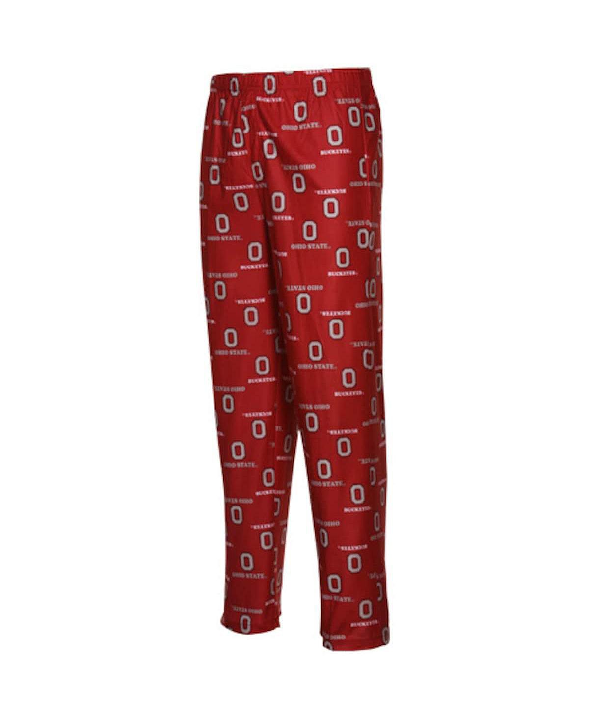 Фланелевые пижамные штаны с логотипом команды Ohio State Buckeyes Big Boys Scarlet Team Genuine Stuff 100% genuine