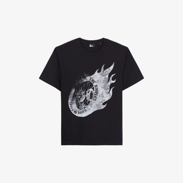 

Футболка из хлопкового джерси с принтом Flaming Wheel The Kooples, черный