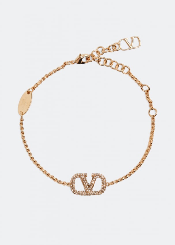 Серьги VALENTINO GARAVANI VLogo Signature bracelet, золотой monzo двойной браслет из кожи с золотистой застежкой