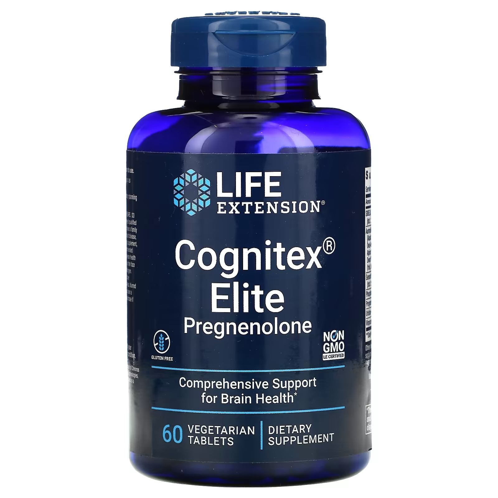 Life Extension прегненоло Elite Cognitex, 60 вегетарианских таблеток поддержание оптимального здоровья мозга cognitex basics 30 капсул life extension