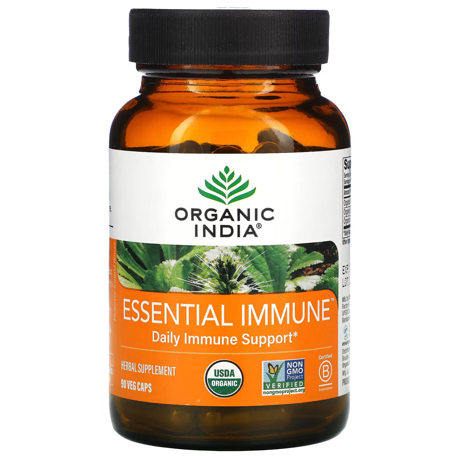 

Organic India, Essential Immune, ежедневная поддержка иммунитета, 90 растительных капсул