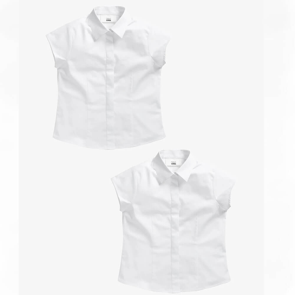 Комплект рубашек для девочки Next, 2 штуки, белый мужская гавайская рубашка с принтом кокосового дерева повседневная пляжная рубашка с короткими рукавами отложным воротником и одной пуго
