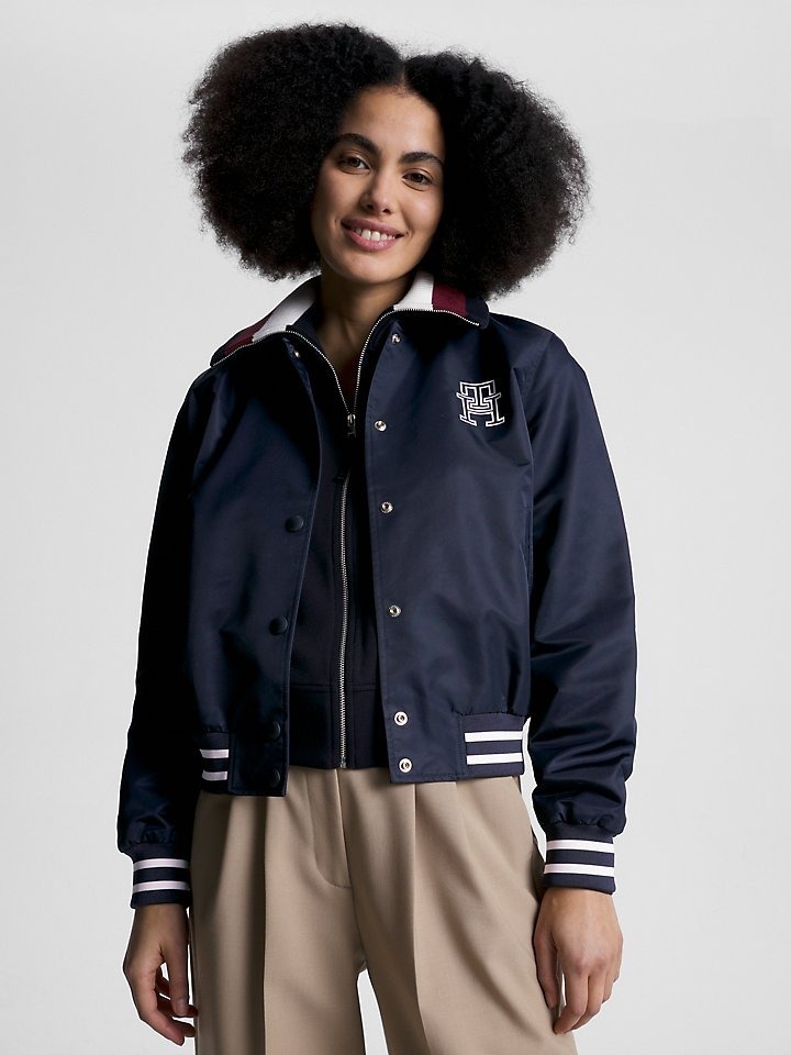

Куртка-бомбер Tommy Hilfiger Varsity Monogram Bomber, темно-синий