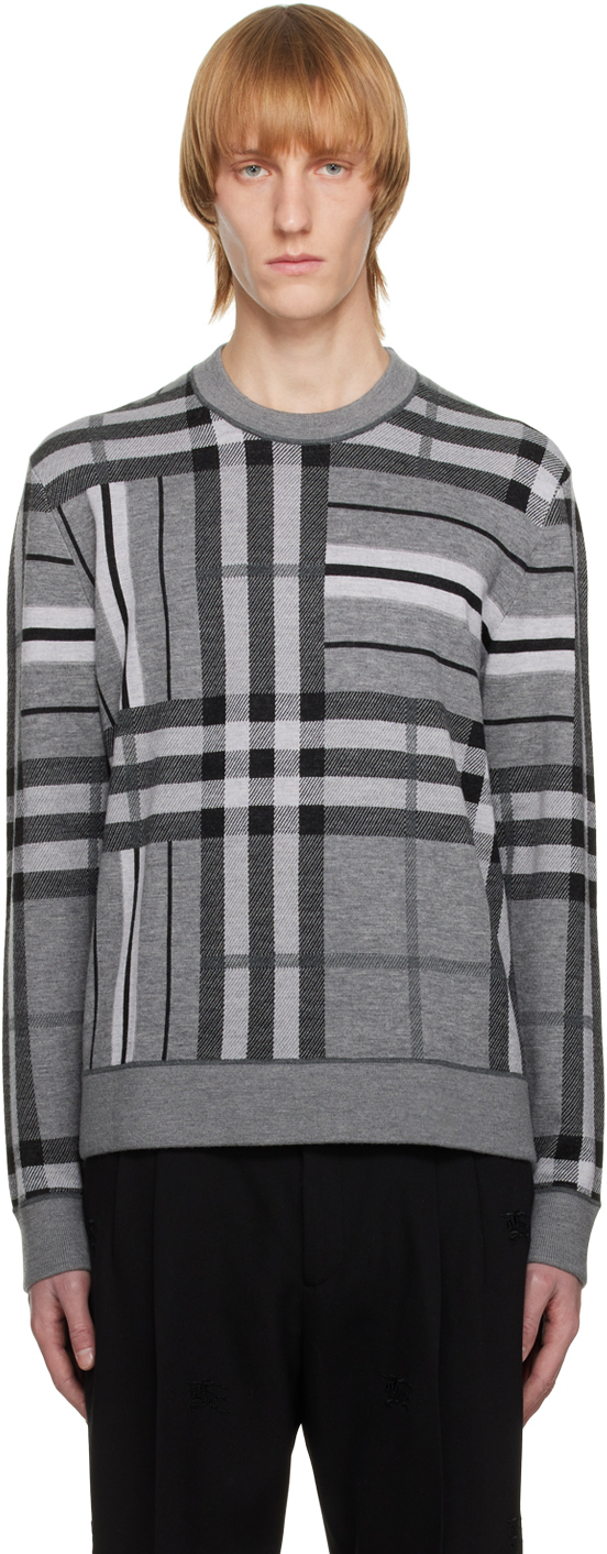 

Серый жаккардовый свитер Burberry