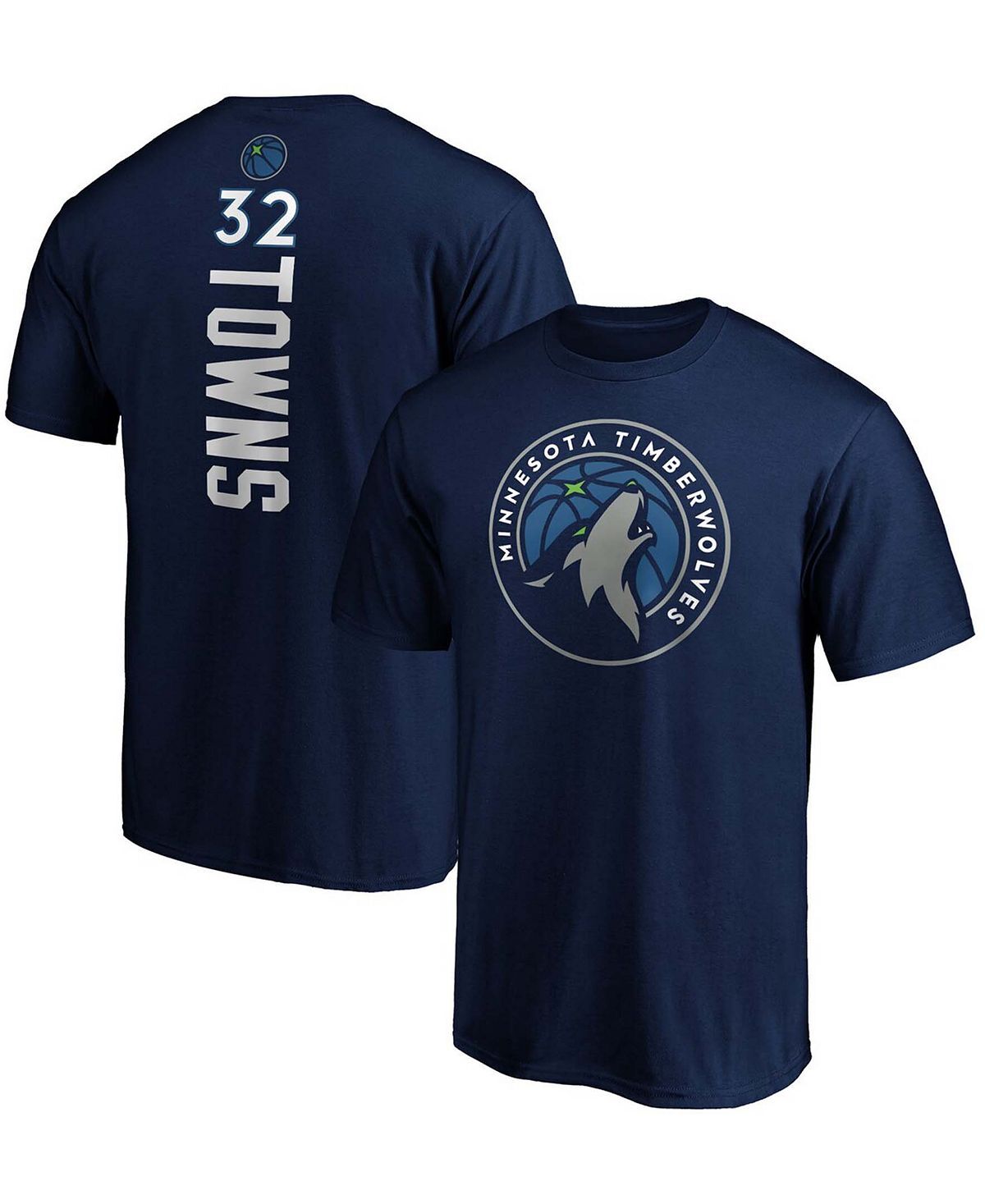 

Мужская футболка karl-anthony towns navy minnesota timberwolves team playmaker с именем и номером Fanatics, синий
