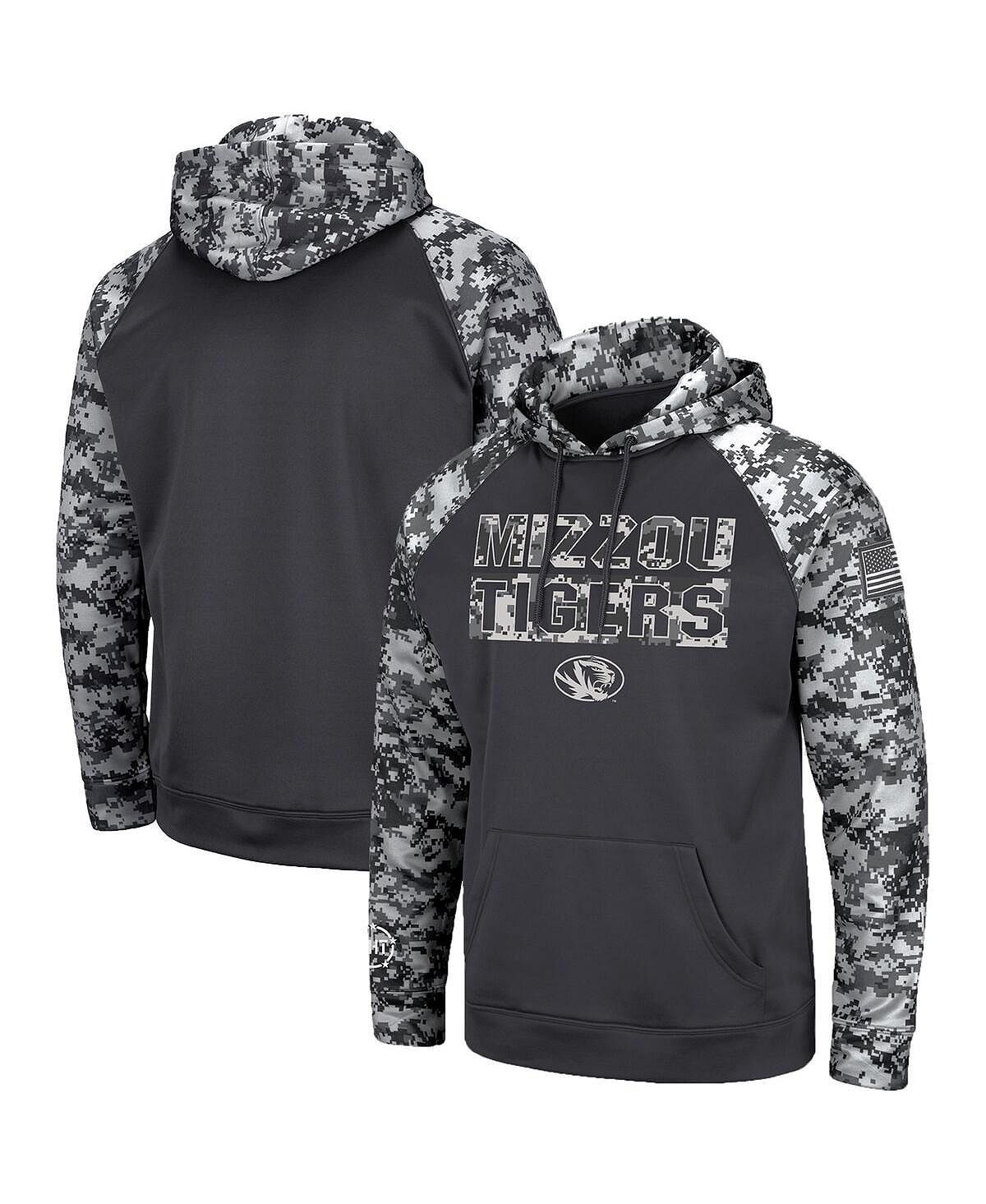 

Мужская темно-серая толстовка с капюшоном missouri tigers oht в стиле милитари appreciation digital camo Colosseum, мульти