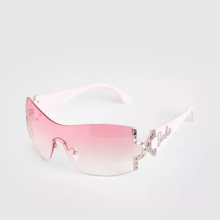 

Солнцезащитные очки Barbie x Boohoo Retro Rhinestone, розовый