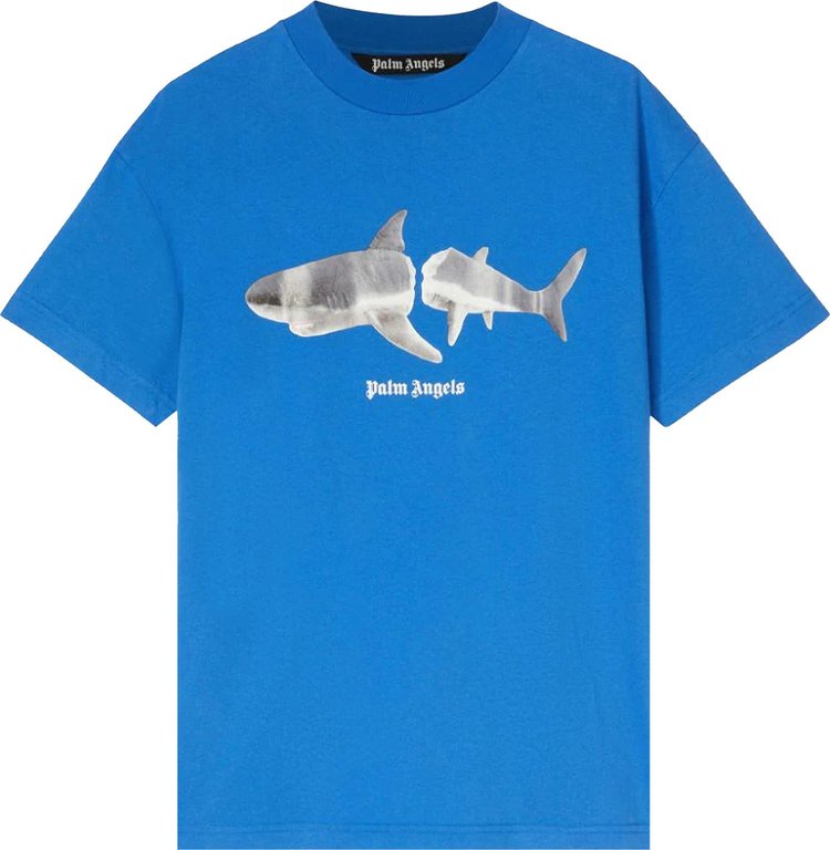 Футболка Palm Angels Shark Classic Tee 'Blue/White', синий - фото