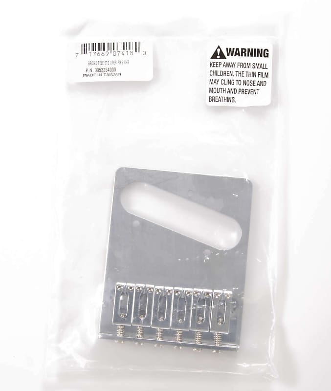 005-3354-000 Оригинальный бридж Telecaster серии Fender Standard с 6 седлами, хром 005-3354-000 Genuine Fender Standard Series 6-saddle Telecaster Bridge Chrome - фото